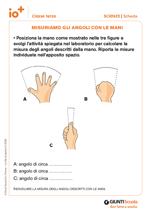 Misuriamo gli angoli con le mani | Giunti Scuola Misuriamo gli angoli con le mani | Giunti Scuola