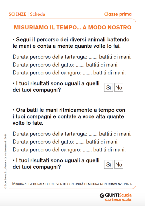 Misuriamo il tempo... a modo nostro | Giunti Scuola Misuriamo il tempo... a modo nostro | Giunti Scuola