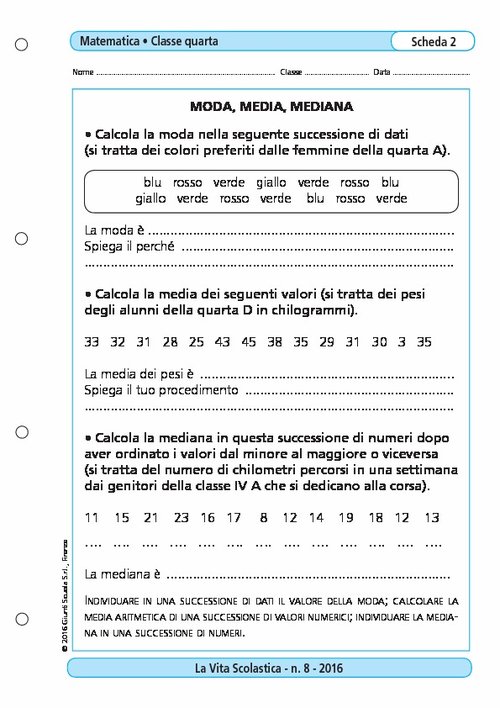 Moda, mediana, moda | Giunti Scuola Moda, mediana, moda | Giunti Scuola