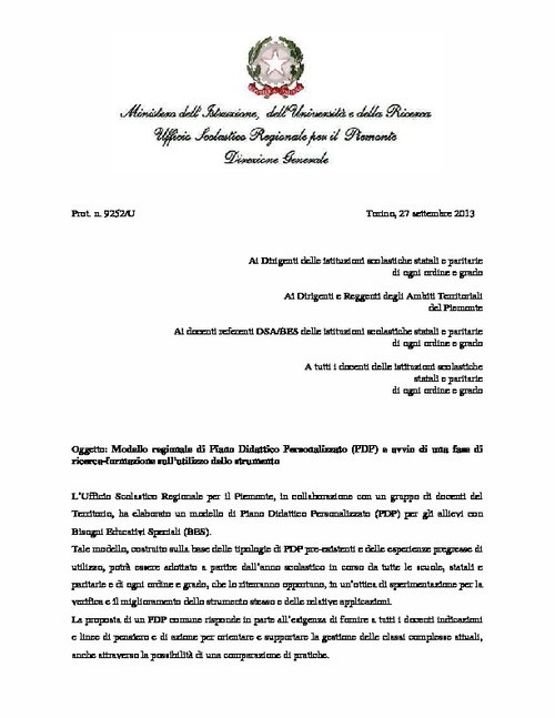 Modello regionale di Piano Didattico Personalizzato (PDP) e avvio di una fase di ricerca-formazione sull’utilizzo dello strumento | Giunti Scuola