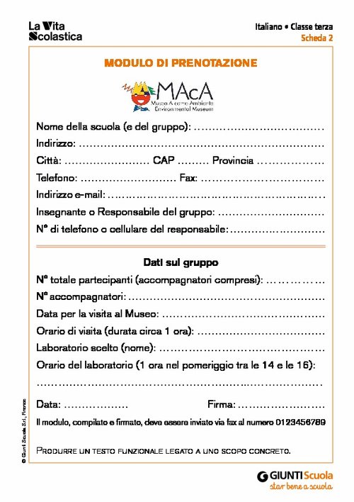 Modulo di prenotazione | Giunti Scuola Modulo di prenotazione | Giunti Scuola