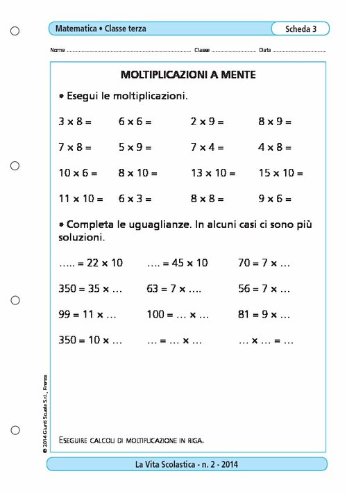 Moltiplicazioni a mente | Giunti Scuola Moltiplicazioni a mente | Giunti Scuola