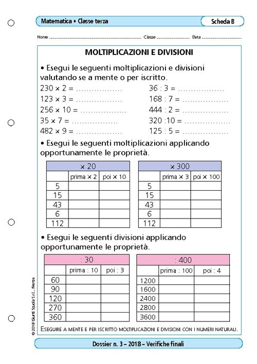 Moltiplicazioni e divisioni | Giunti Scuola Moltiplicazioni e divisioni | Giunti Scuola