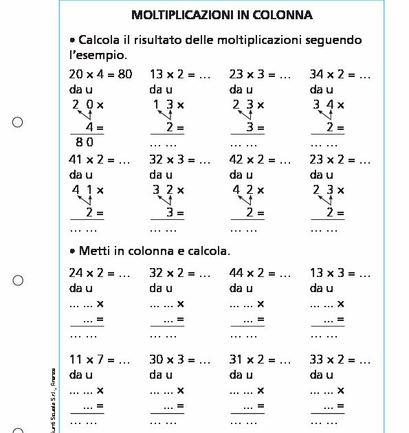 Moltiplicazioni in colonna | Giunti Scuola