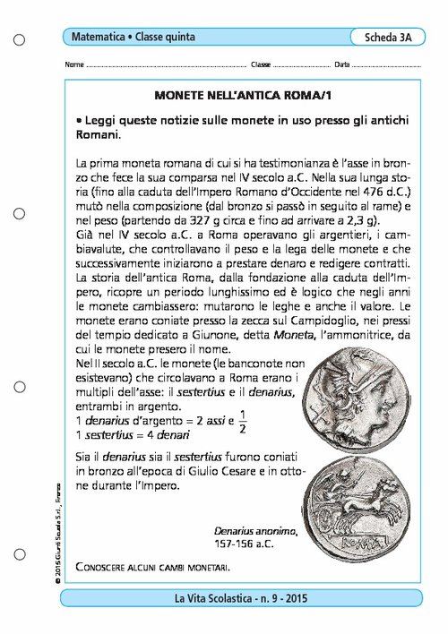 Monete nell'Antica Roma/1 | Giunti Scuola Monete nell'Antica Roma/1 | Giunti Scuola
