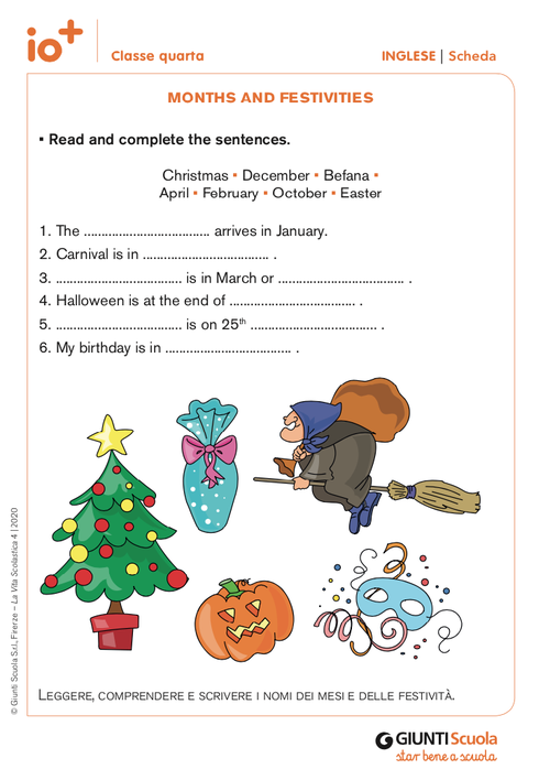 Months and festivities | Giunti Scuola Months and festivities | Giunti Scuola