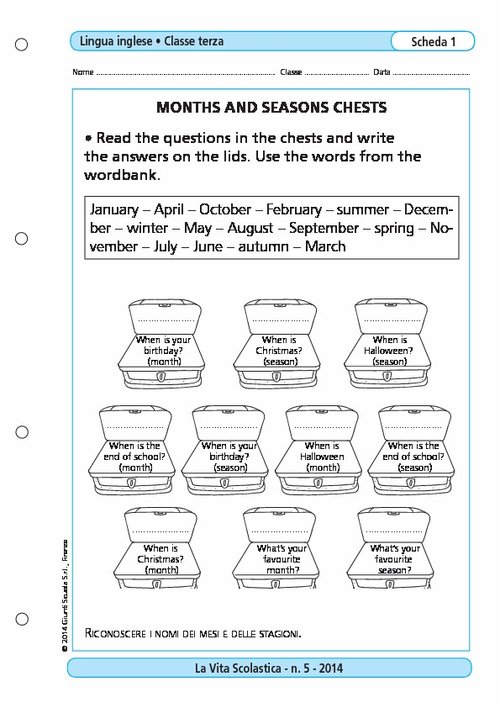 Months and seasons chests | Giunti Scuola Months and seasons chests | Giunti Scuola