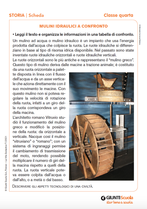 Mulini idraulici a confronto | Giunti Scuola Mulini idraulici a confronto | Giunti Scuola