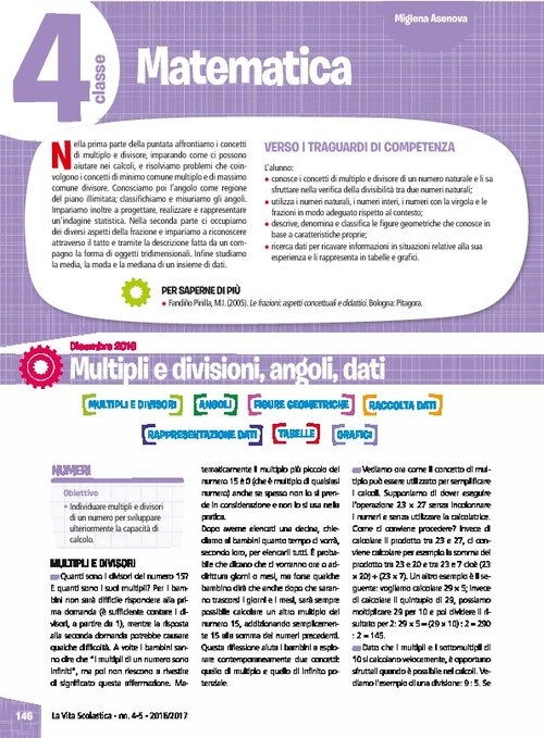Multipli e divisioni, angoli dati - Frazioni, figure tridimensionali e dati statistici | Giunti Scuola Multipli e divisioni, angoli dati - Frazioni, figure tridimensionali e dati statistici | Giunti Scuola
