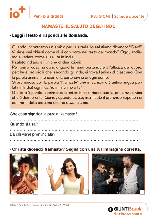 Namaste: il saluto degli Indù | Giunti Scuola
