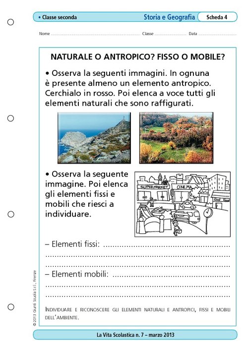 Naturale o antropico? Fisso o mobile? | Giunti Scuola Naturale o antropico? Fisso o mobile? | Giunti Scuola