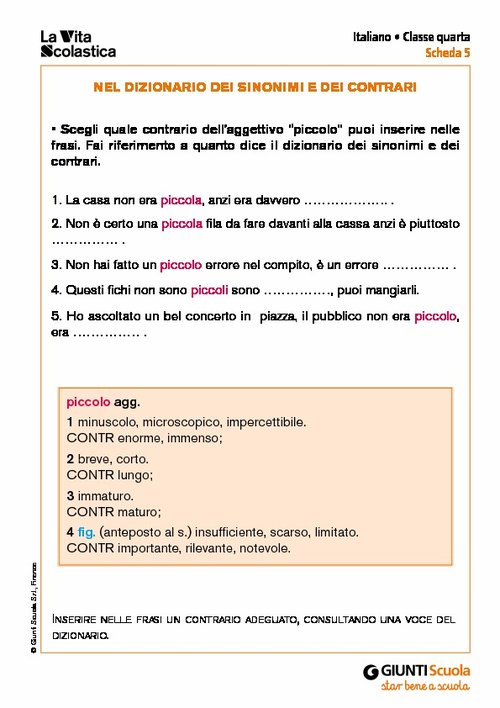 Nel dizionario dei sinonimi e dei contrari | Giunti Scuola Nel dizionario dei sinonimi e dei contrari | Giunti Scuola