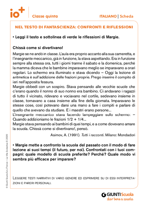 Nel testo di fantascienza: confronti e riflessioni | Giunti Scuola Nel testo di fantascienza: confronti e riflessioni | Giunti Scuola