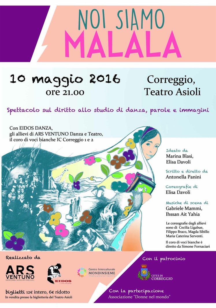 Noi siamo Malala. Uno spettacolo sul diritto allo studio il 10 maggio a Correggio | Giunti Scuola Noi siamo Malala. Uno spettacolo sul diritto allo studio il 10 maggio a Correggio | Giunti Scuola