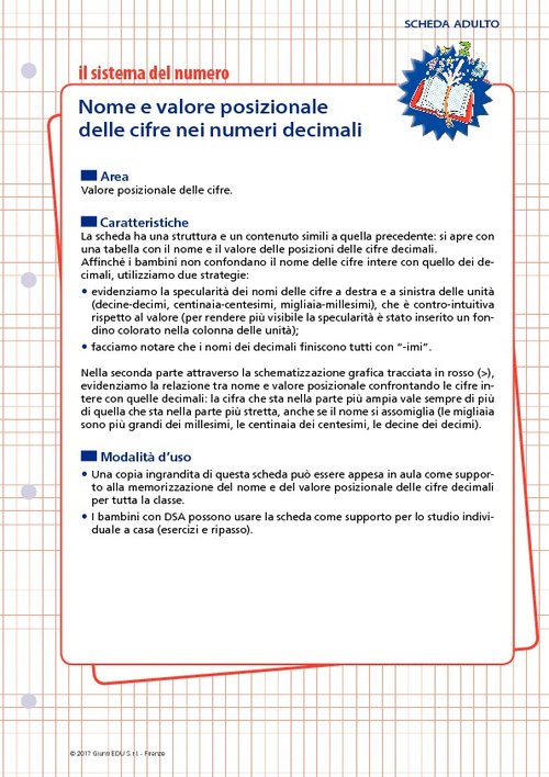 Nome e valore posizionale delle cifre nei numeri decimali | Giunti Scuola Nome e valore posizionale delle cifre nei numeri decimali | Giunti Scuola