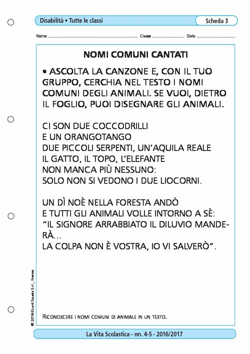 Nomi comuni cantati | Giunti Scuola Nomi comuni cantati | Giunti Scuola