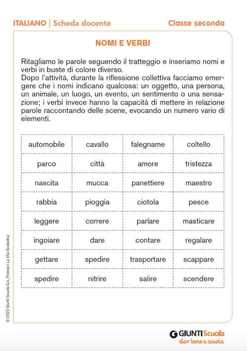 Nomi e verbi | Giunti Scuola Nomi e verbi | Giunti Scuola