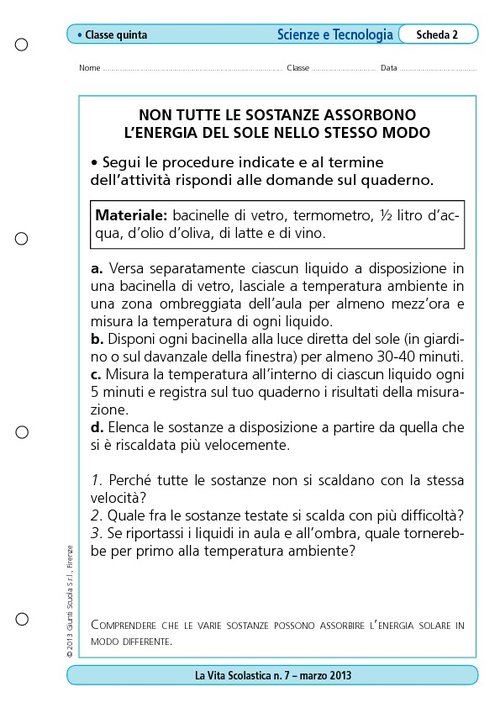 Non tutte le sostanze assorbono l'energia del sole nello stesso modo | Giunti Scuola Non tutte le sostanze assorbono l'energia del sole nello stesso modo | Giunti Scuola