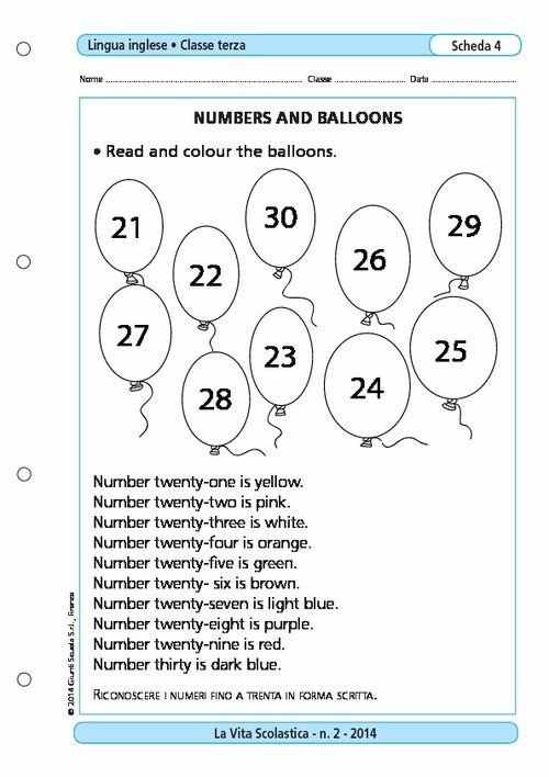 Numbers and balloons | Giunti Scuola