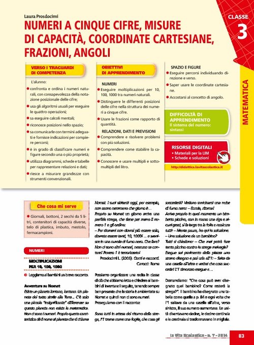 Numeri a cinque cifre, misure di capacità, coordinate cartesiane, frazioni, angoli | Giunti Scuola Numeri a cinque cifre, misure di capacità, coordinate cartesiane, frazioni, angoli | Giunti Scuola