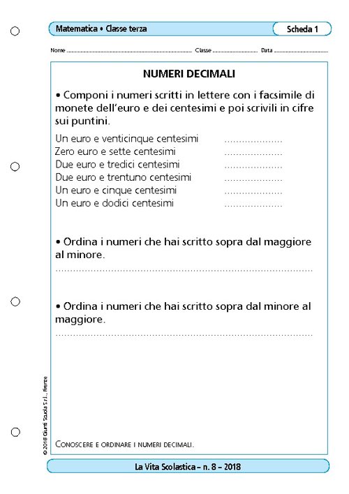Numeri decimali | Giunti Scuola Numeri decimali | Giunti Scuola