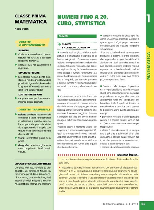 Numeri fino a 20, cubo, statistica | Giunti Scuola Numeri fino a 20, cubo, statistica | Giunti Scuola