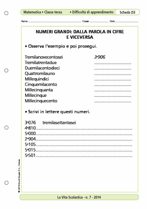 Numeri grandi: dalla parola in cifre e viceversa | Giunti Scuola Numeri grandi: dalla parola in cifre e viceversa | Giunti Scuola