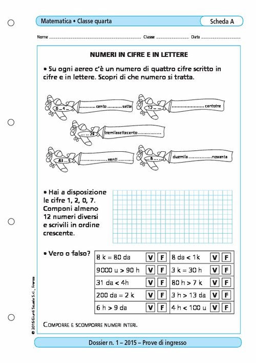 Numeri in cifre e in lettere | Giunti Scuola Numeri in cifre e in lettere | Giunti Scuola