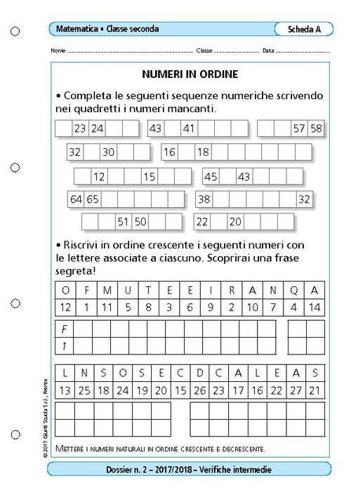 Numeri in ordine | Giunti Scuola Numeri in ordine | Giunti Scuola