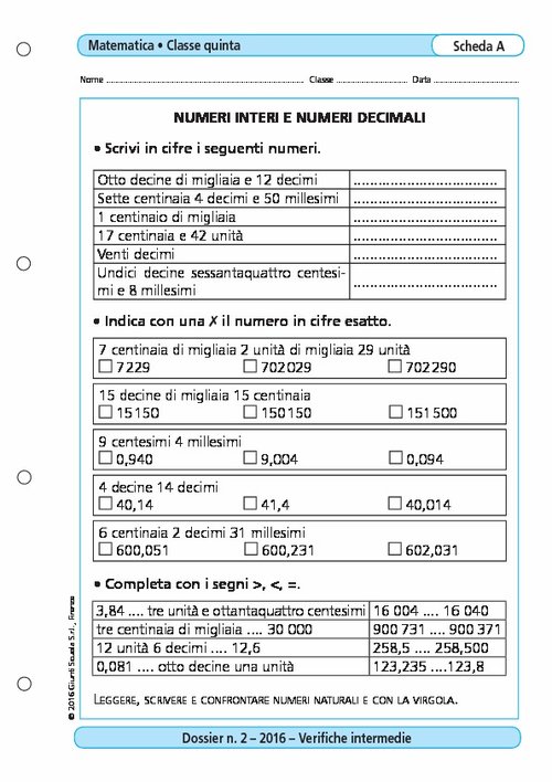 Numeri interi e numeri decimali | Giunti Scuola Numeri interi e numeri decimali | Giunti Scuola