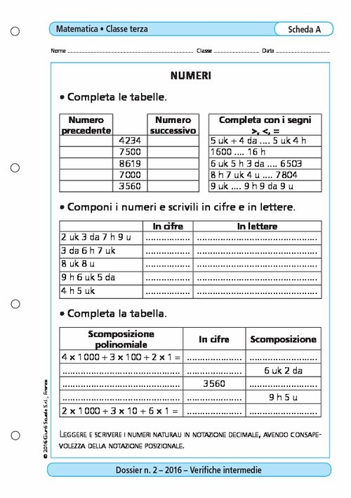Numeri | Giunti Scuola Numeri | Giunti Scuola