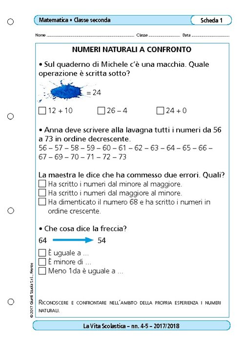 Numeri naturali a confronto | Giunti Scuola Numeri naturali a confronto | Giunti Scuola