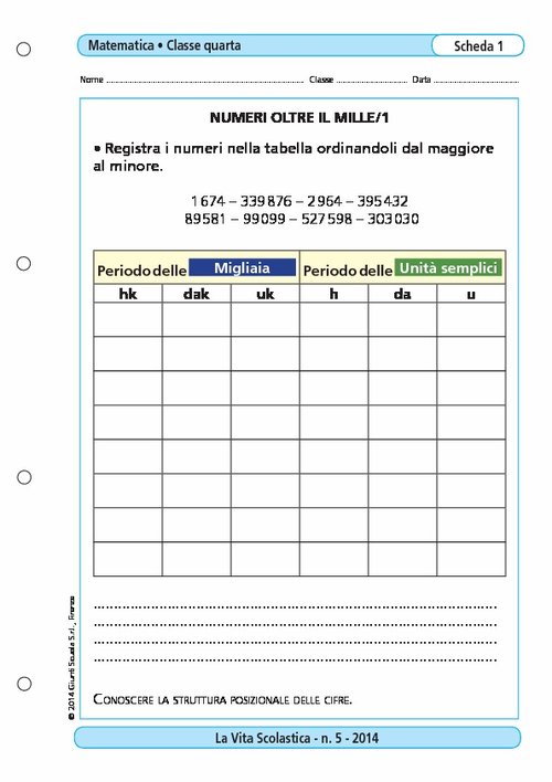 Numeri oltre il 1000/1 | Giunti Scuola Numeri oltre il 1000/1 | Giunti Scuola