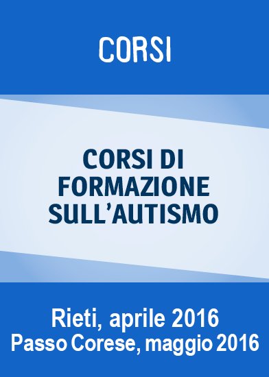 Nuovi corsi sull'autismo a Rieti e Passo Corese | Giunti Scuola Nuovi corsi sull'autismo a Rieti e Passo Corese | Giunti Scuola