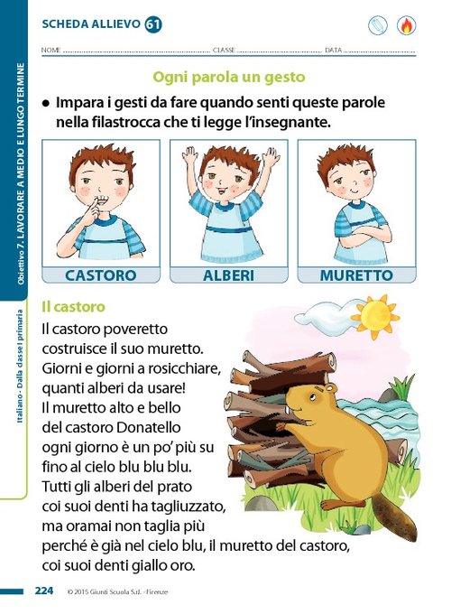 Obiettivo 7 - Schede allievo scuola primaria | Giunti Scuola