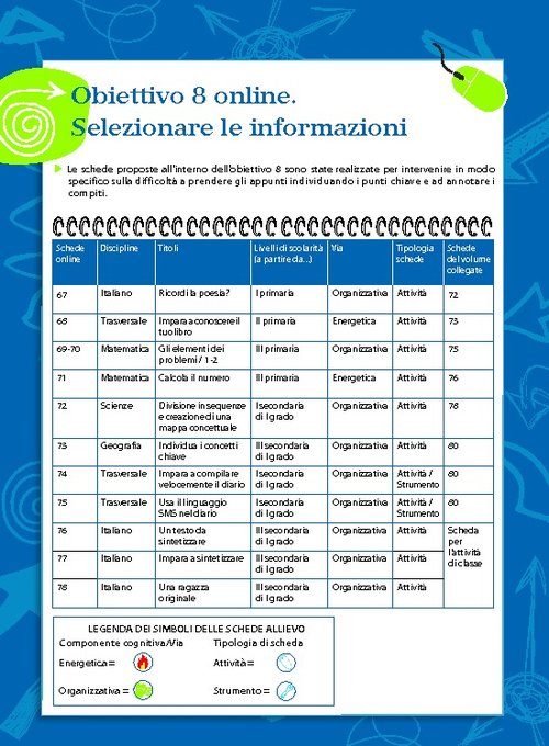 Obiettivo 8 - Schede allievo per l'attività di classe | Giunti Scuola Obiettivo 8 - Schede allievo per l'attività di classe | Giunti Scuola