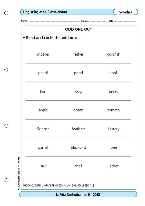 Odd one out | Giunti Scuola Odd one out | Giunti Scuola