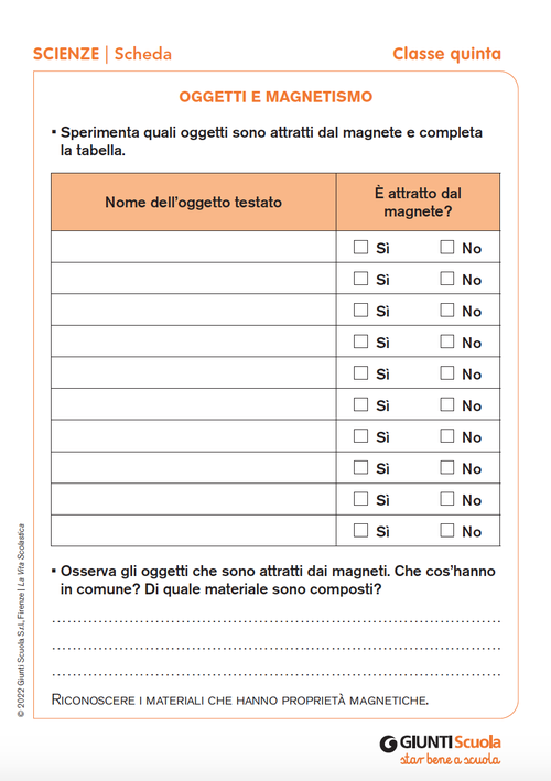 Oggetti e magnetismo | Giunti Scuola Oggetti e magnetismo | Giunti Scuola