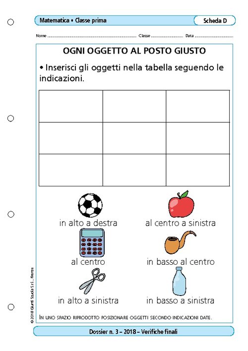 Ogni oggetto al posto giusto | Giunti Scuola Ogni oggetto al posto giusto | Giunti Scuola