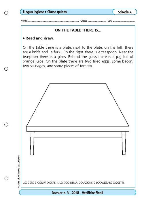 On the table there is... | Giunti Scuola On the table there is... | Giunti Scuola