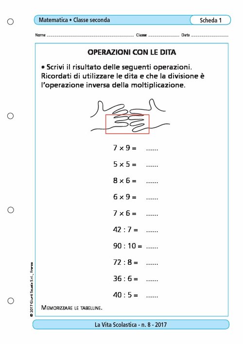 Operazioni con le dita | Giunti Scuola Operazioni con le dita | Giunti Scuola