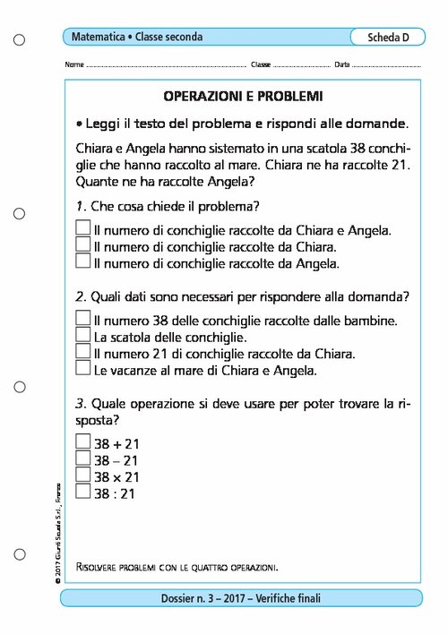 Operazioni e problemi | Giunti Scuola Operazioni e problemi | Giunti Scuola