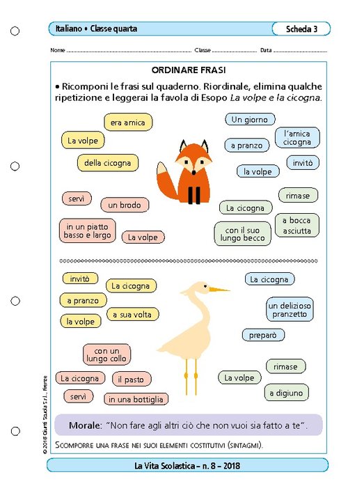 Ordinare frasi | Giunti Scuola Ordinare frasi | Giunti Scuola