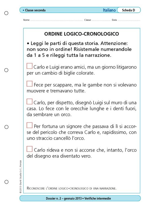 Ordine logico-cronologico | Giunti Scuola Ordine logico-cronologico | Giunti Scuola