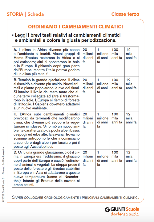 Ordiniamo i cambiamenti climatici | Giunti Scuola Ordiniamo i cambiamenti climatici | Giunti Scuola