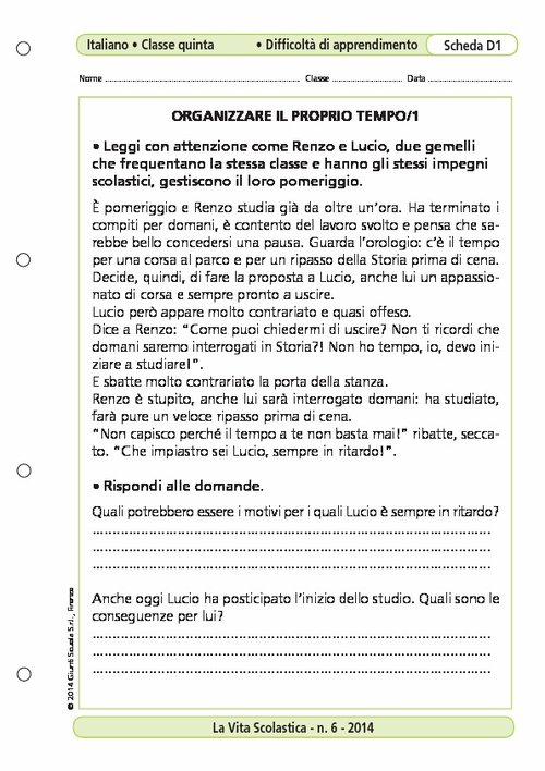 Organizzare il proprio tempo/1 | Giunti Scuola Organizzare il proprio tempo/1 | Giunti Scuola
