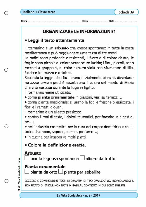 Organizzare le informazioni/1 | Giunti Scuola Organizzare le informazioni/1 | Giunti Scuola