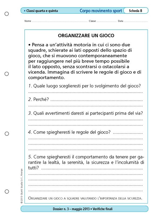 Organizzare un gioco | Giunti Scuola Organizzare un gioco | Giunti Scuola