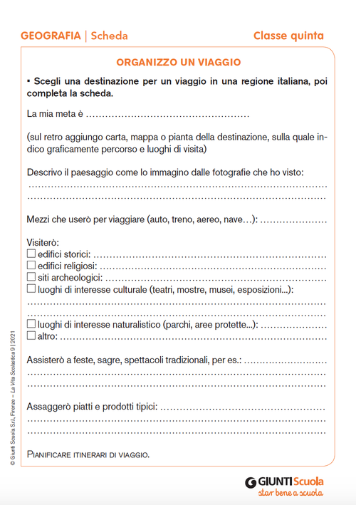 Organizzo un viaggio | Giunti Scuola Organizzo un viaggio | Giunti Scuola