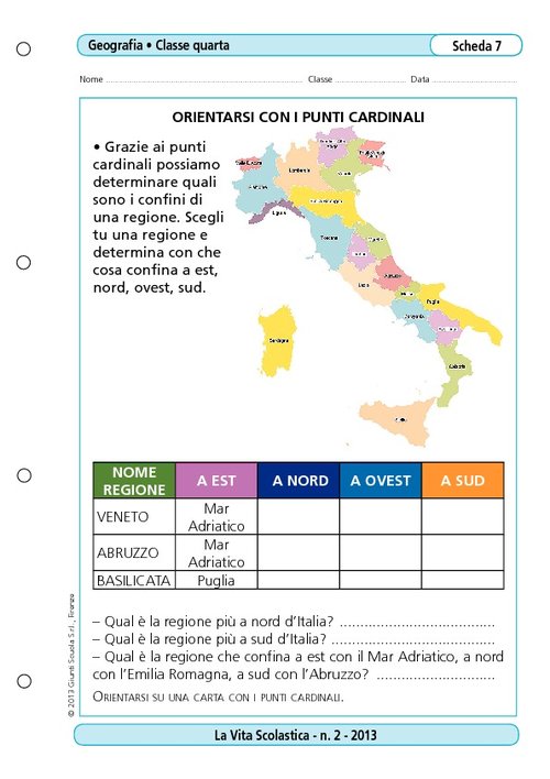 Orientarsi con i punti cardinali | Giunti Scuola Orientarsi con i punti cardinali | Giunti Scuola